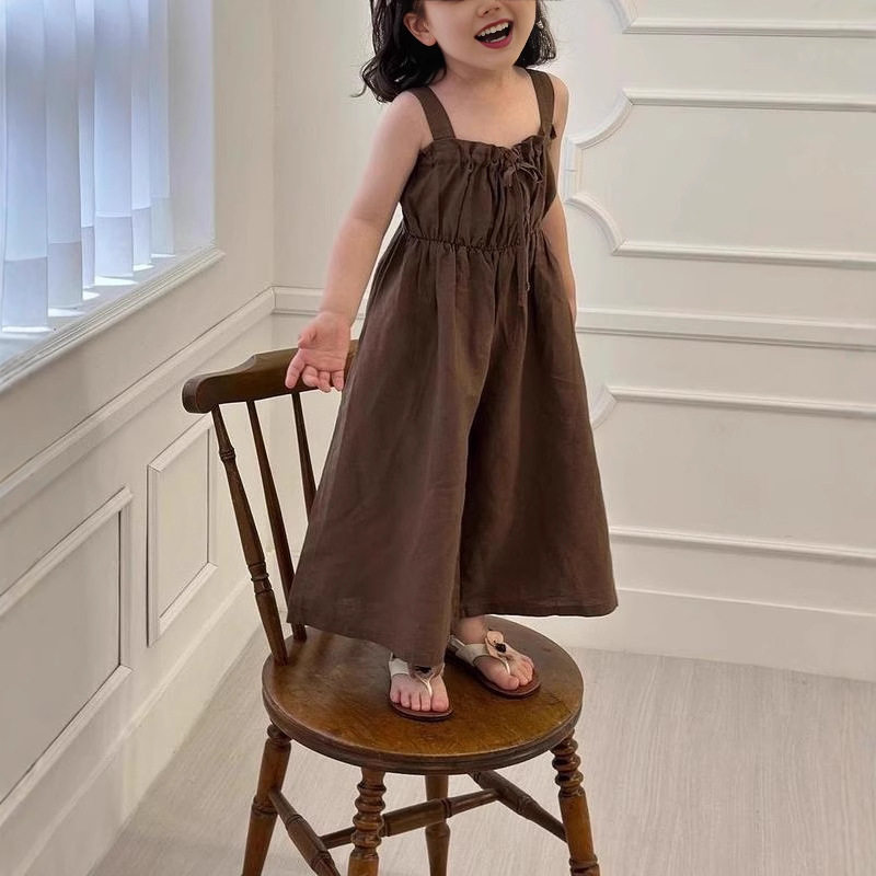 韩国童装ins女童夏装长裤 时尚洋气可爱女宝宝吊带阔腿连体,淘宝优惠券,粉丝福利购,淘宝优惠卷