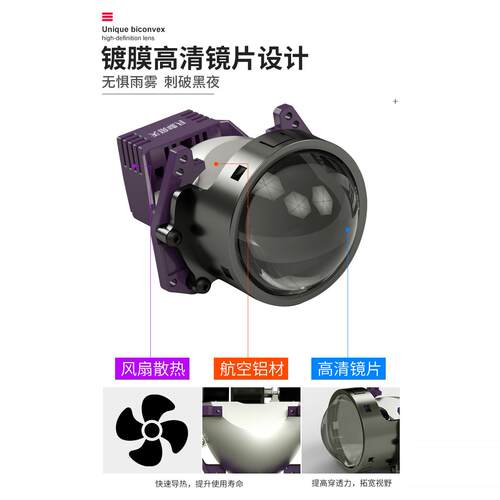 精刚激光海5双光透镜适用十代十一代雅阁大灯升级LED一抹蓝日行灯 - 图2