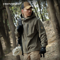 Love Merson Spinosa Tactical Jacket Man Outdoor Hiking Windproof Warm Wind Clothing Jacket Plus Suede Cap Splash Water