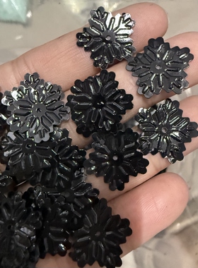 圣诞雪花片16mm金光蓝色镭射花型亮片透明天蓝色幻彩珠片DIY手工