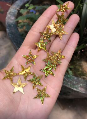 diy镭射银色五角星亮片满包邮