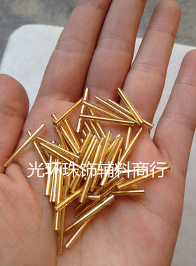 DIY长管珠 金/银/黑20mm30mm33mm高亮灌银玻璃管珠 手工银心珠管