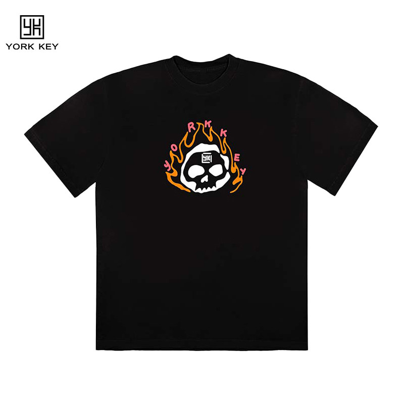 约启酷黑系列棉料宽松潮流百搭t恤 约启T恤