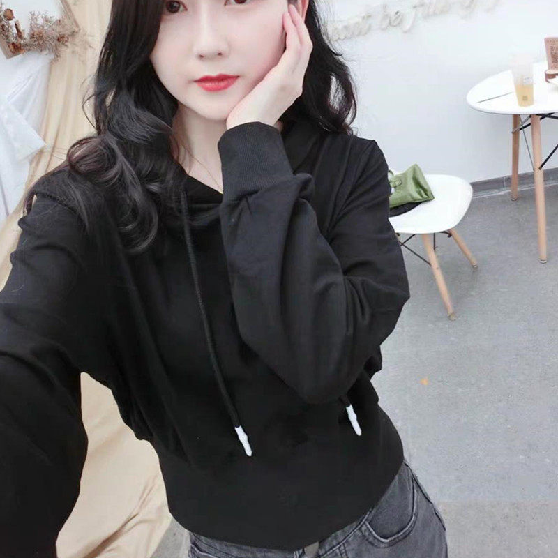 2020新款牛油果绿连帽女短款潮卫衣 宸威卫衣/绒衫