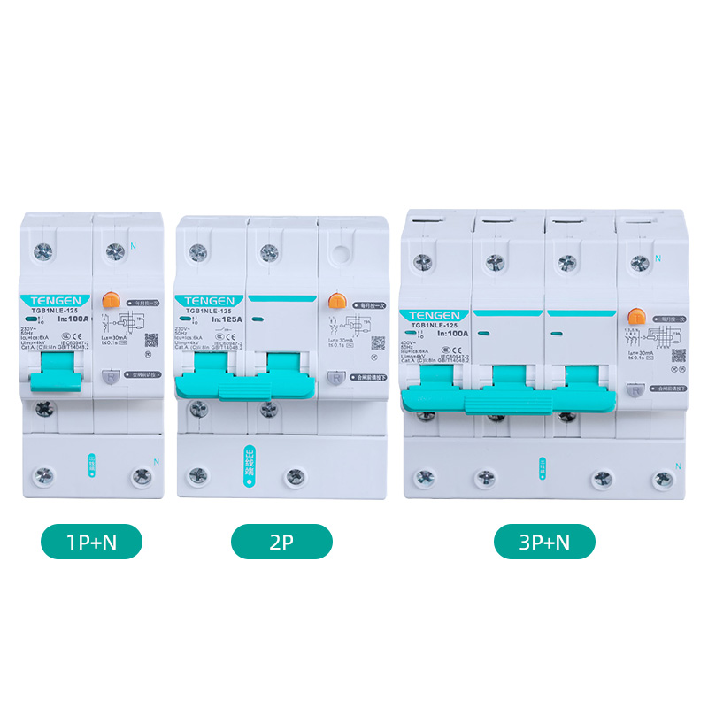 TENGEN天正TGB1NLE-125漏电保护器断路器空气开关漏保2P 3P 100A