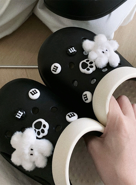 趣味毛绒小兔DIY可拆卸洞洞鞋扣