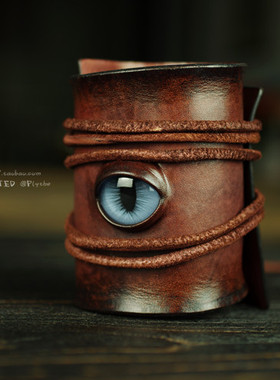 重量级猫眼缠绕式皮手环