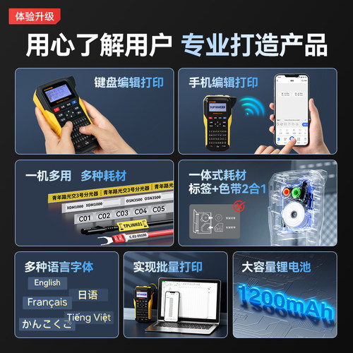 硕方G15Mini标签打印机手持热缩管打印机便携式小型线号机套管号码管线号线标打印机网线线缆打码机打标机 - 图3