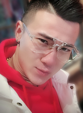 大壮同款变色近视眼镜无边框夜视