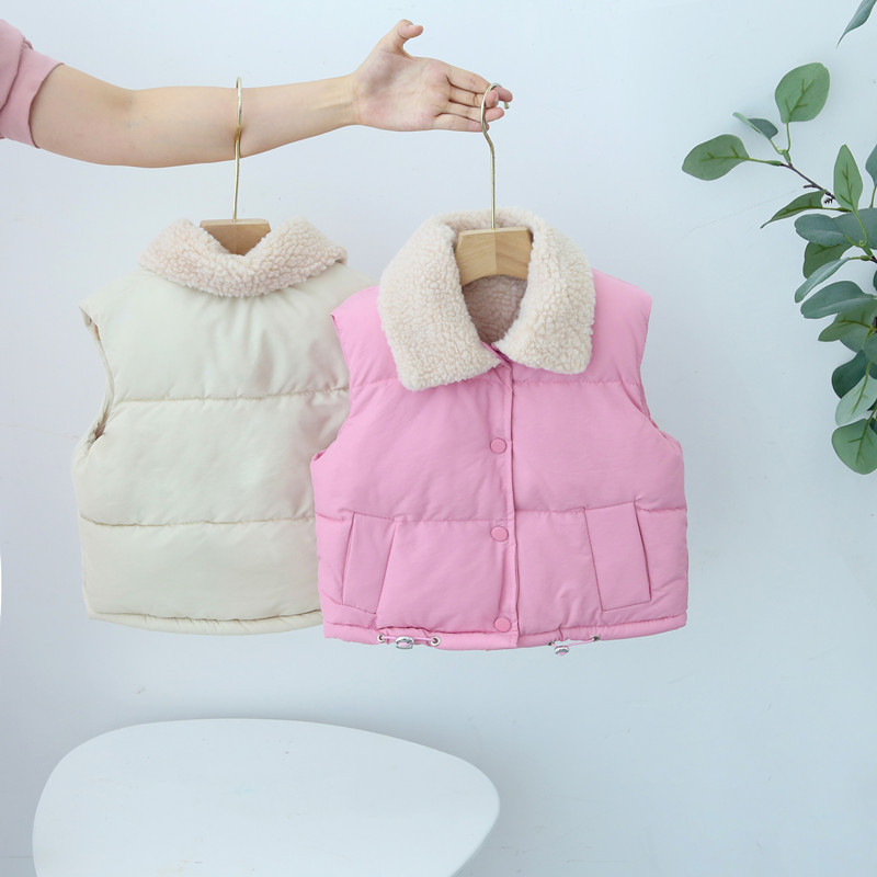 【官网热销】儿童校服羽绒棉马甲婴儿秋冬款男女童宝宝加绒加厚夹 - 图1