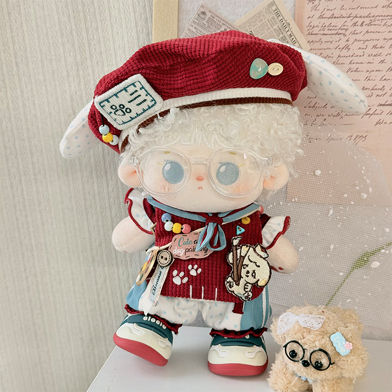 碳酸起泡小狗画家20cm娃衣可爱套装棉花娃娃娃衣宇宙商店rua娃吧 - 图3