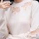 LA CLOVER Hua Yue Man Yi round neck lace cashmere sweater LC72YQ2