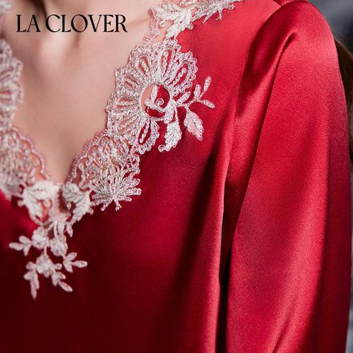 LACLOVER闪耀艺术家限量红套头分身套装睡衣女LC46YV1 - 图0