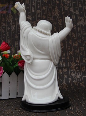 白色雕塑陶瓷弥勒佛家居客厅装饰书房工艺礼品佛像禅意摆件家用g1