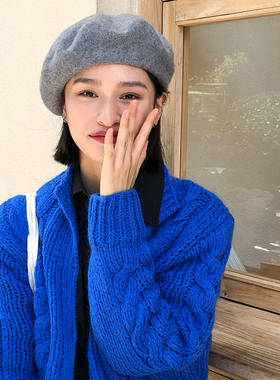 韩版女ins日系百搭复古贝雷帽