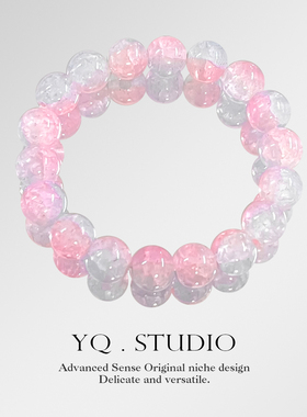 YQ.STUDIO | 【胭粉桃园】琉璃手链串珠手饰品新中式百搭手串礼物