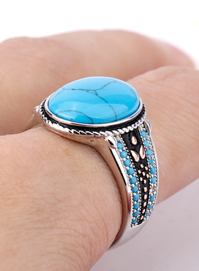 metalmadman男戒欧美绿松石朋克