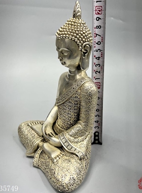 古玩铜器收藏尼泊尔佛白铜黄铜镀银佛像三圣佛三宝佛如来佛释迦佛