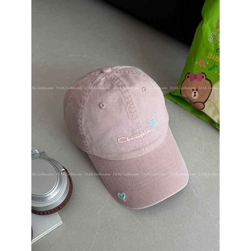 TAAK韩系新款紫色爱心字母鸭舌帽子女春夏季日系显脸小蓝色棒球帽,淘宝优惠券,粉丝福利购,淘宝优惠卷