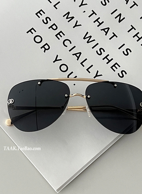 高级感金属飞行员墨镜女