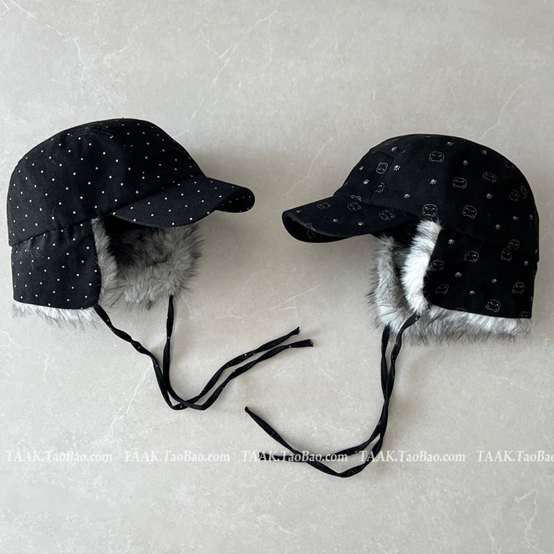 TAAK韩国可爱小熊波点雷锋帽子女秋冬天日系保暖护耳滑雪帽飞行帽,淘宝优惠券,粉丝福利购,淘宝优惠卷