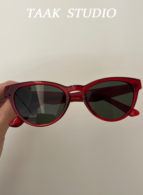 辣妹ins撞色猫眼墨镜太阳镜