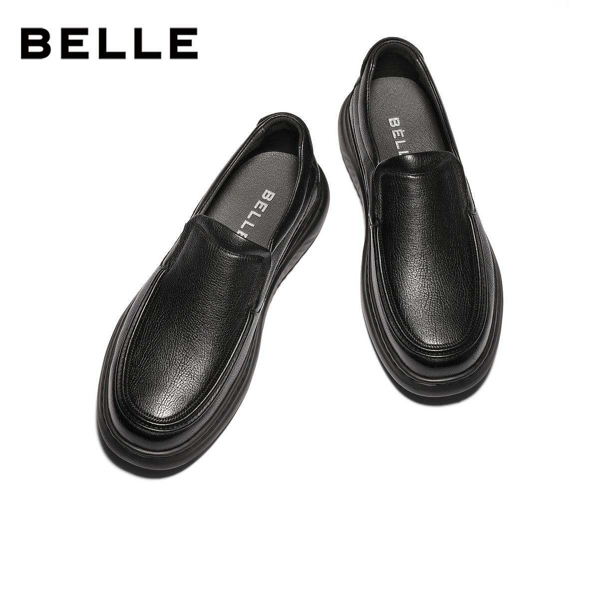 百丽男士一脚蹬增高休闲商务皮鞋男25冬新羊皮厚底爸爸鞋8YG01DM5,淘宝优惠券,粉丝福利购,淘宝优惠卷