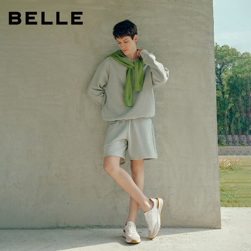 百丽男士厚底增高休闲运动阿甘德训板鞋男26春季新款慢跑8YM01AM6 - 图0