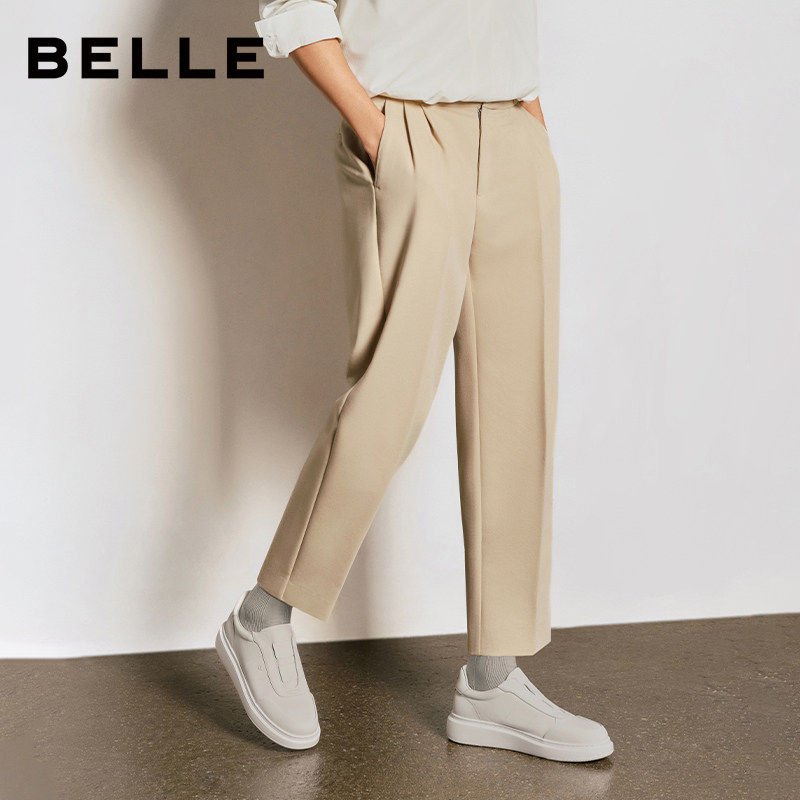 百丽男士高级白休闲板鞋内增高厚底26春新款牛皮小白鞋男D5R04AM6,淘宝优惠券,粉丝福利购,淘宝优惠卷