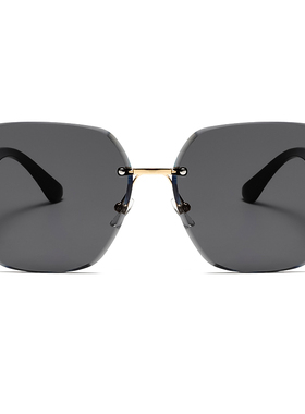 时尚个性方形无框切边太阳镜男女