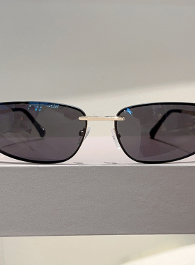 Y2K街拍凹造型椭圆框防强光墨镜