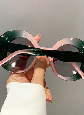 kammpt韩版时尚圆形太阳眼镜