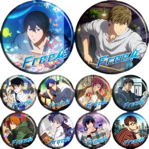 FREE 男子游泳部 动漫徽章胸章 二次元周边定制 D款 非挂画挂件 - 图3