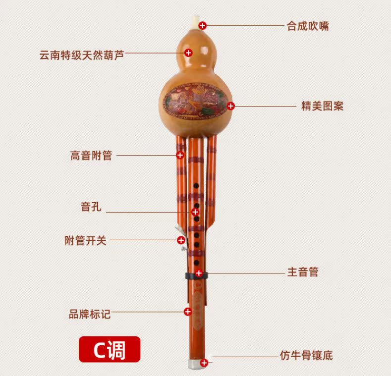 绑线型竹笛音质好做工精细管制双音雕图葫芦丝吹奏乐器 绑线型竹笛音质好做工精细管制双音雕图葫芦丝吹奏乐器