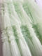 Autumn and winter new polka dot ruffle cake skirt fairy skirt mint green mesh skirt multi-layer wide hem skirt