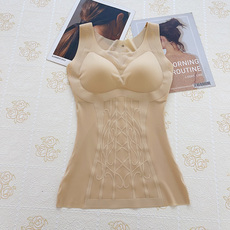 Корректирующая одежда 无痕美体雕花收腹托胸免文胸背心打底四季款女无袖塑身衣内搭上衣 OTHER