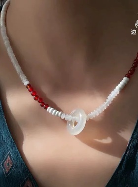 边顶纯手工串珠项链玛瑙首饰