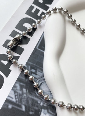 ins日韩钛钢大圆珠五角星锁骨链