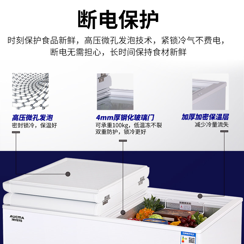 澳柯玛217升家用小型冷藏冻冰柜 名丰电器冷柜