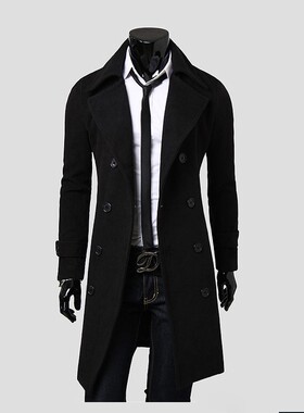 Wool Jacket Windbreaker Men's Overcoat Cashmere Trench Coats