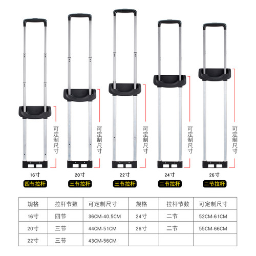 GL002#拉杆箱拉杆配件拉杆行李箱旅行箱皮箱配件16-26寸内置拉杆 - 图1