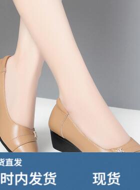 红青蜓春秋软陂中老年妈妈鞋软底平底老人鞋老妈鞋单鞋女鞋中年女