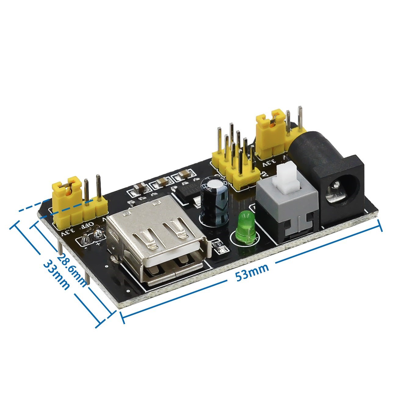 MB-102面包板专用电源模块 2路面包板模块 5V /3.3V 直流稳压模块 - 图2