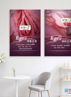 私密花园疗愈挂画私密保养抗衰装饰画月子中心产康店产后修复海报