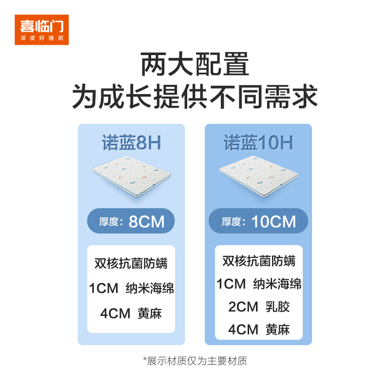 【诺蓝H】喜临门官方旗舰店正品舒脊黄麻硬垫家用乳胶儿童床垫-图2