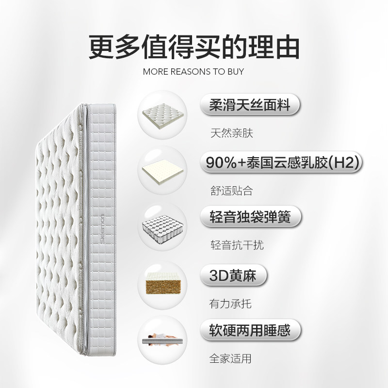 喜临门家用弹簧抗菌防螨3d软垫独袋 喜临门乳胶床垫