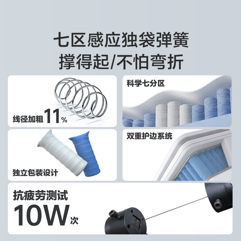 【白骑士S01】喜临门偏硬透气席梦思乳胶七区独袋弹簧床垫,淘宝优惠券,粉丝福利购,淘宝优惠卷