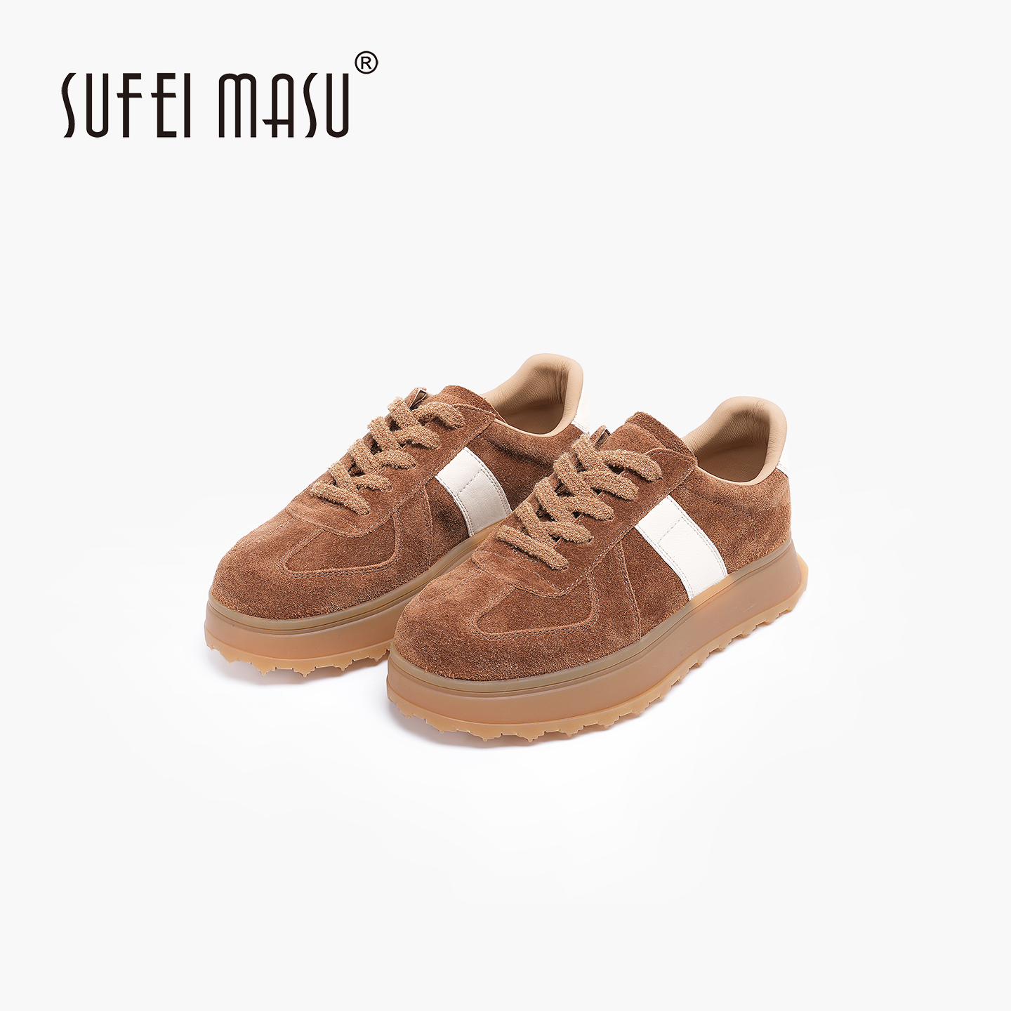 SUFEIMASU/苏菲玛素百搭休闲鞋时尚软底德训鞋厚底增高C4898-8A - 图1