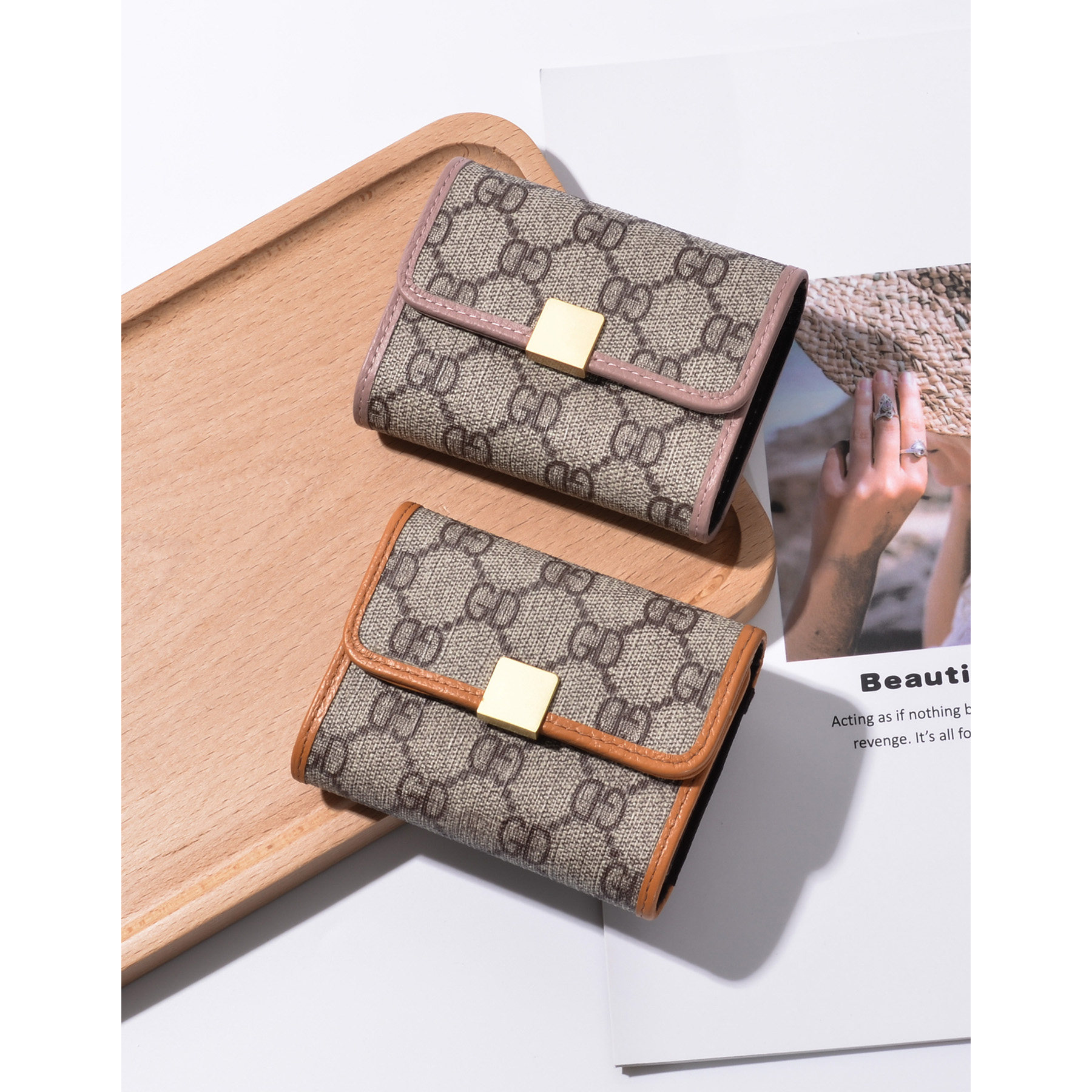 印花新款女式风琴欧美pvc零钱包 路尼亚卡包