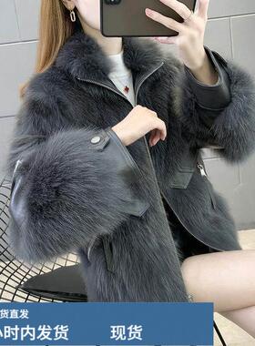 女士短款陂草外套2025秋